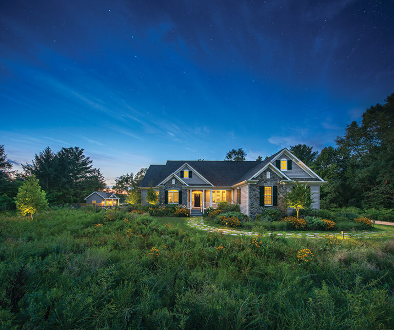 A home abutting the St. Marys River boasts a meadow of wildflowers that attracts birds and butterflies. LANDSCAPE ARCHITECTURE: Horn & Co. PHOTOGRAPHY:Allen Russ