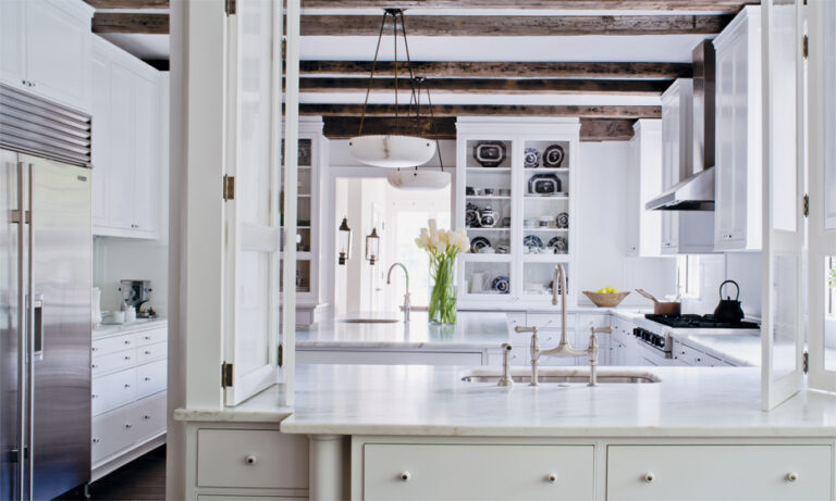 A showplace kitchen proves that Country style can also be pristine and elegant. ARCHITECTURE: Donald Lococo Architects, LLC PHOTOGRAPHY: John Cole Photography