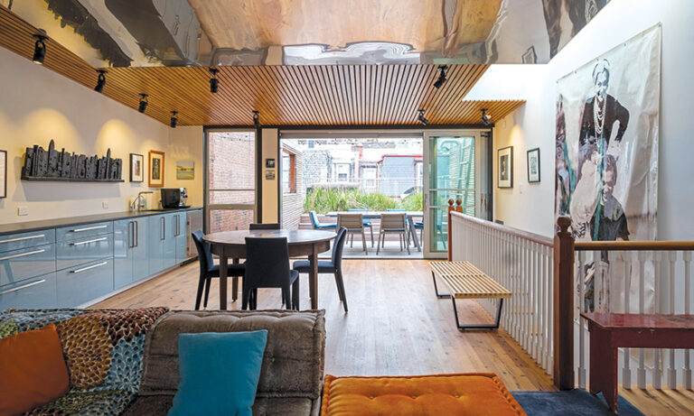 Burton and his team overhauled a dark and aged historic row house in DC. The transformation created an open plan, flooding the kitchen. ARCHITECTURE: Carter + Burton Architecture, PLC PHOTOGRAPHY: Daniel Afzal
