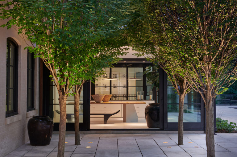 A retaining wall separates the pool terrace from the woodland beyond in this project in Bethesda. We clipped arborvitae to function as a hedge at the back of the guard rail. Eventually, the branches will grow through the cables, making the guard rail disappear altogether.LANDSCAPE ARCHITECTURE: Horn & Co. PHOTOGRAPHY: Anice Hoachlander