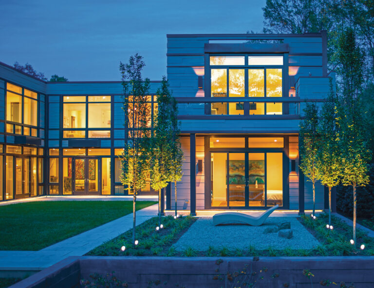 With clean lines and natural materials, the Modern Courtyard home balances one partner’s affection for Mies van der Rohe proportions and the other’s love of warmth and human scale. ARCHITECTURE: Donald Lococo Architects, LLC PHOTOGRAPHY: MAXWELL MACKENZIE