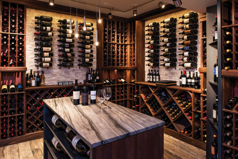 Wine room. INTERIOR DESIGN: Sandra Meyers Design Studio PHOTOGRAPHY: Maxine Schnitzer